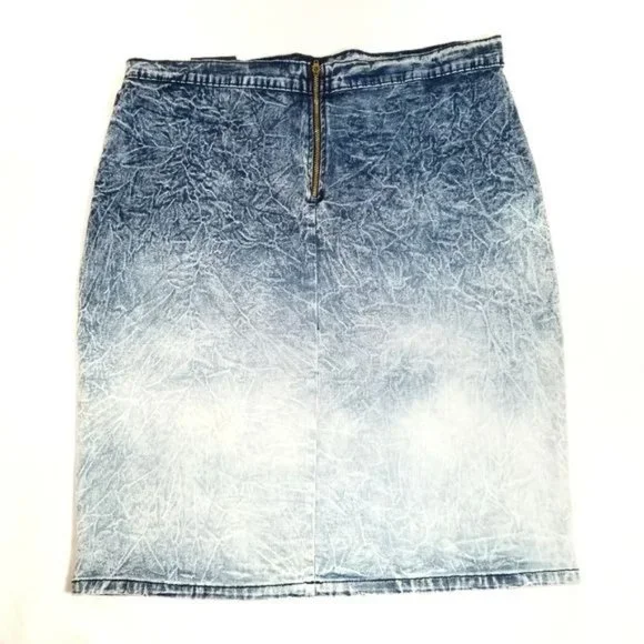 Fashion Nova Pencil Skirt Womens Size1X Stretch Acid Wash Mini Length NEW - Picture 4 of 12